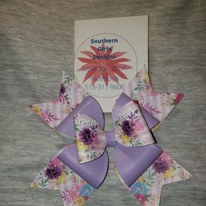 Faux leather hair bows